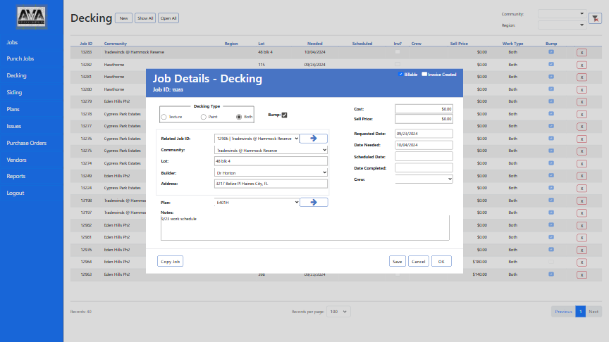 AVA - Decking Details